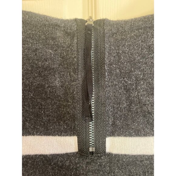 LOFT  Gray, White and Yellow Striped Sweater Size Medium - Picture 3 of 6